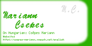 mariann csepes business card